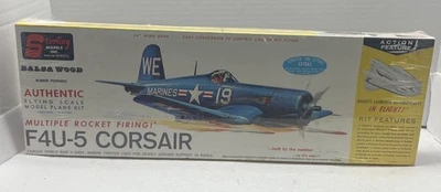 New Factory Sealed F4U-5 Corsair Balsa Wood Model Kit A14 Sterling Models Inc. - Image 1 of 4