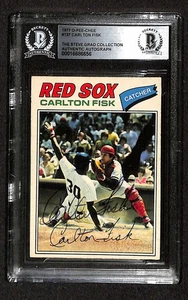 Carlton Fisk signiert 1977 O-Pee-Chee #137 Red Sox Sammelkarte BECKETT - Bild 1 von 3