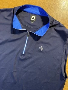 Footjoy 1/2 Zip Vest men Size XL Blue Performance Golf Stretch Wicking FJ EUC - Picture 1 of 9
