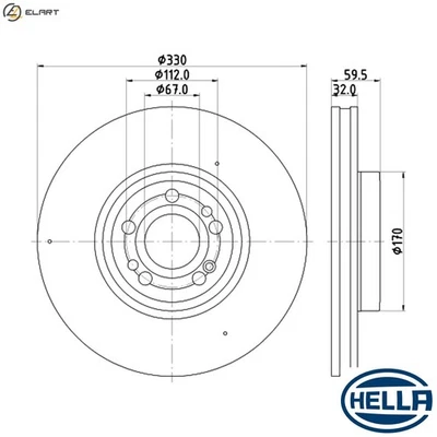 2x BRAKE DISC 8DD 355 132-331 FOR MERCEDES-BENZ M 264.920 2.0L 4cyl GLE - Image 1 of 4