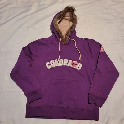 Sudadera con capucha American Crown púrpura Colorado con piel sintética talla XL Foto 1 de 4