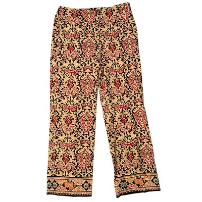 Pantalones informales HAROLDS para mujer talla 4 estampado cachemir pierna recta marrón tostado Foto 1 de 4