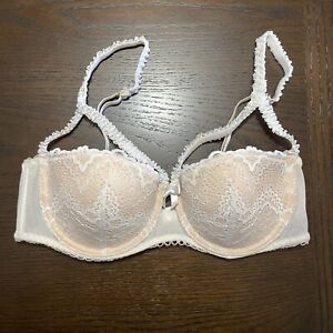 Adore Me Cage Front Push Up Bra 34C Underwire Lace Demi Padded Cup Adjustable