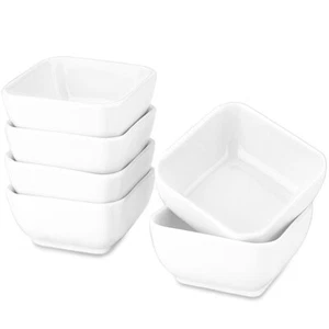 6PCS 3oz Ultra-Strong Ceramic Dip Bowls White Dishes for Sauce & Party - Picture 1 of 7