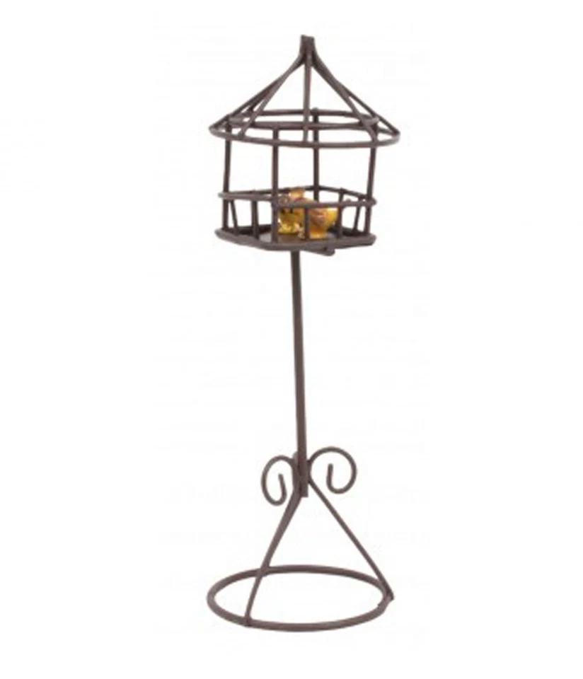 Casa Delle Bambole Marrone Uccello Gabbia Con Miniatura Reutter Pet Accessorio - Immagine 1 di 4