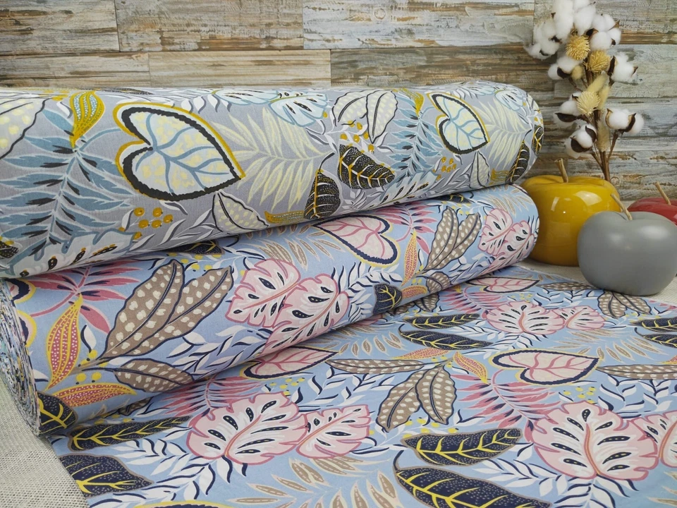 240cm Popeline Baumwolle Stoff Baumwollstoff Meterware Blumen Basteln ÖKO-TEX - Bild 1 von 1