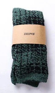 Skims Women's Soft Stretchy Cozy Socks DH3 Cypress Plaid One Size NWT - Picture 1 of 5
