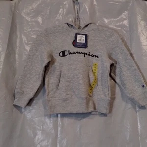 Champion Kids Size 5/6 Grey Sweatshirt With Hoodie - Picture 1 of 4