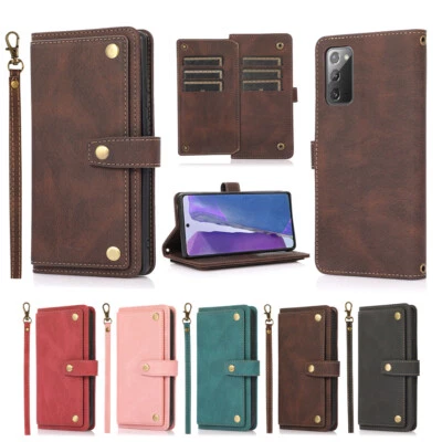 For Samsung Galaxy Note20 Ultra/10+/9/8 Leather Wallet Case Card Slot Flip Cover - Image 1 of 4