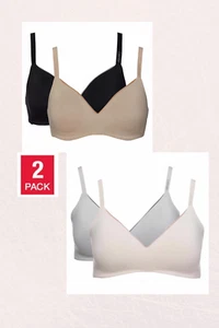 Paquete de 2 sujetadores suaves sin aros de microfibra para mujer Calvin Klein talla S, M, L, XL - Imagen 1 de 13