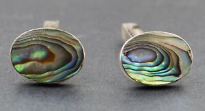 Abalone Paua Shell Sterling Silver Cufflinks