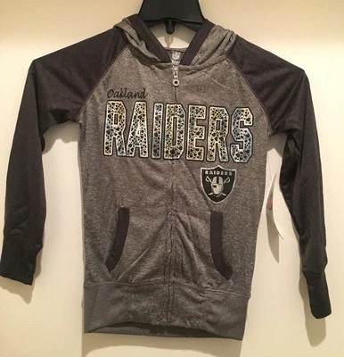 Sudadera con Capucha Ligera Oakland Raiders Jóvenes Niñas - Logotipos Impresos - Licencia NFL Foto 1 de 4