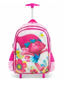 Mochila escolar rodante Dreamworks Trolls Poppy 18" NUEVA - Imagen 1 de 7