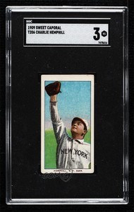 1909-11 T206 Sweet Caporal 150 Factory No 30 Back Charlie Hemphill SGC 3