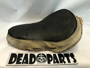 Harley black white Panhead Buddy Seat Saddle - Picture 1 of 12