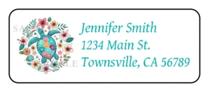 Sea Turtle personalized return address labels stickers tags Beach - Picture 1 of 2