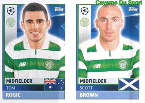QFB9-10 SCOTT BROWN - TOM ROGIC CELTIC.FC STICKER CHAMPIONS LEAGUE 2017 TOPPS - Picture 1 of 1
