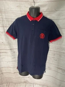 Roberto Cavalli Men's Polo Shirt Navy Blue/Red Short Sleeve - Picture 1 of 8