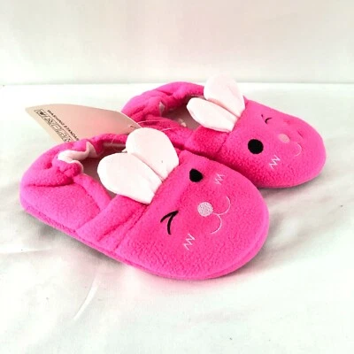 Zapatillas para niñas pequeñas Bunny Fleece difusas sin cordones rosa talla EE. UU. 8/8,5 Foto 1 de 4