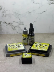 Tim Holtz Distress Ink & Oxide Ink with Reinkers Crushed Olive - Picture 1 of 4