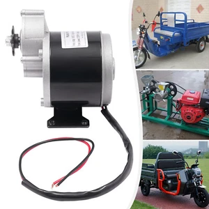 DC Brushed Motor Gear Reduction Electric Motor Gear Motor w/ Belt Pulley 350W - Picture 1 of 21