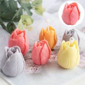 3D Flower Soap Tulip Candle Mold Chocolate Cake Mold Silicone Mold Handmade DIY - Picture 1 of 10