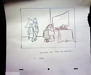 Lápiz de diseño dibujado a mano Dilbert (serie de televisión) 1999 EP 16 producción de embarazo - Imagen 1 de 2