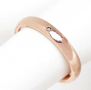 Anillo brillante 14 quilates oro 585 oro rojo oro rosa brillante solitario 3,16 g talla 52 - Imagen 1 de 3