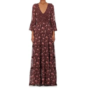 Ulla Johnson Silk Aurora Georgette Dress Plum Size 2 Barneys $425 MSRP - Picture 1 of 13