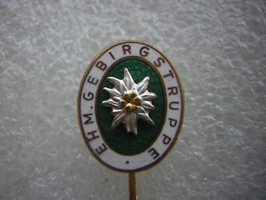 alte Anstecknadel - Ehm. Gebirgstruppe - Gebirgsjäger Edelweiß ca. 1,7 cm - Bild 1 von 2