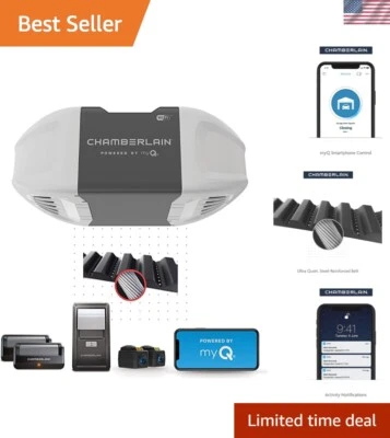 Smart Quiet Belt Drive Garage Door Opener, Gray - Image 1 of 4