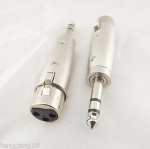 5x XLR 3 Pin Female To 6.35mm 1/4" Stereo Male Microphone Mic/AMP Audio Adapter - Picture 1 of 4