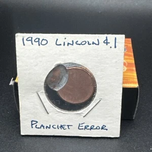 OFF-CENTER BEAUTY FULL DATE 1990 MINT ERROR Lincoln penny/cent, Uncirculated💎 - Picture 1 of 4