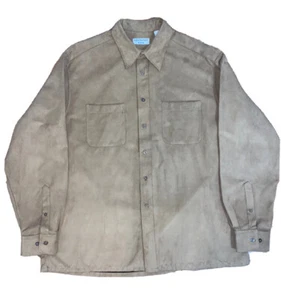 Vintage Covington Mens Brown Suede Polyester Button Up Lined Jacket Size Large - Picture 1 of 6