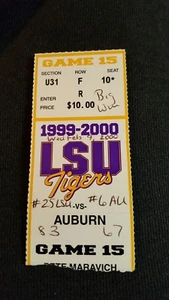TICKET STUB LSU Tigers vs Auburn Tigers baloncesto 2/9/00 - Imagen 1 de 2