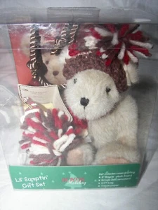 Nuevo de Lote Antiguo Boyds Bears Oso de Peluche Cacao Lil' Sumptin Juego de Caja de Regalo de Vacaciones con Adorno - Imagen 1 de 3
