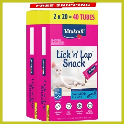 High-Palatability Salmon Cat Treats - 40 Individual Servings for All Life Stages - Image 1 of 4