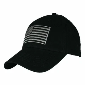 Black USA US American Flag Patch United States America Polo Baseball Hat Cap - Picture 1 of 3