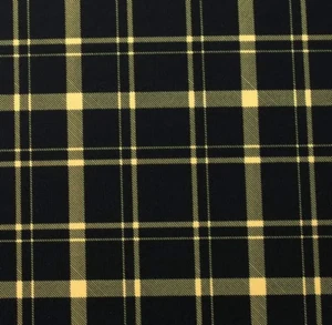 kariert schwarz gelb 4-Wege Stretch Spandex Stoff Tanzbekleidung Bademode - Bild 1 von 1