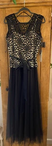 ROMANS WOMENS LONG BLACK AND CREAM SLEEVELESS DRESS (12) - Picture 1 of 8