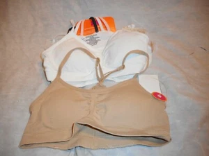 3 P/C Maidenform Girls White And Beige Bra Sold Together Size SMALL - Picture 1 of 6