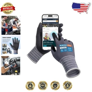12 pares de guantes de trabajo de seguridad recubiertos de nitrilo - pantalla táctil, ajuste cómodo XL - Imagen 1 de 8