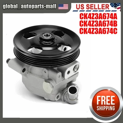 Power Steering Pump with Pulley for Ford Transit-150 250 350 2015-2026 3.5L 3.7L - Image 1 of 3