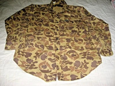 Camisa grande vintage Wolverine para hombre camuflada de pato de caza manga larga con botones Foto 1 de 4