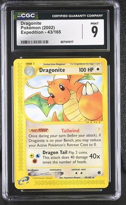 CGC 9 MINT Dragonite 2002 Expedition 43/165 Pokemon Card - Image 1 of 2