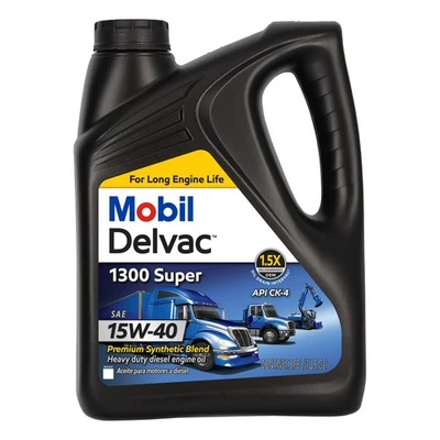 Mobil Delvac 1300 Super Heavy Duty Premium Synthetic Blend Diesel Engine Oil 15W — 第 1/4 张图片