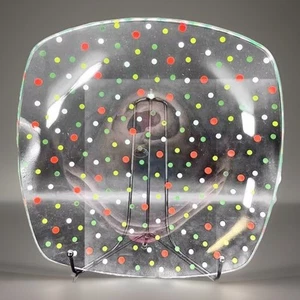 Pampered Chef Holiday Dots Quadratische Glas Servierschüssel #3010 Neu im Karton Weihnachten - Bild 1 von 11