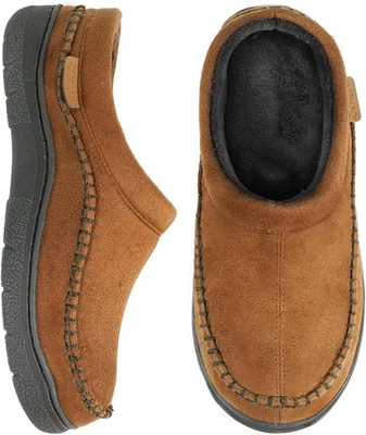 Zapatillas de mocasín sin cordones para hombre, zapatos cómodos y difusos cálidos para interiores/exteriores, FL Foto 1 de 4