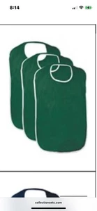 Paquete de 3 baberos de tela de felpa VERDE para adultos/cubiertas protectoras de ropa para la hora de comer para personas mayores - Imagen 1 de 12