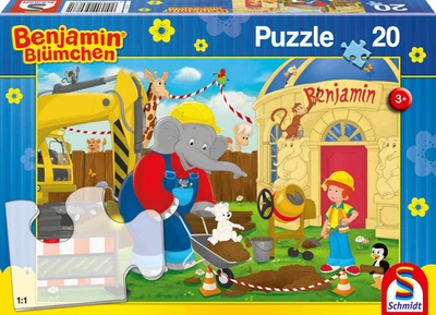 Schmidt - Benjamin Blümchen Puzzle per Bambini, Tematica: sul Cantiere - Immagine 1 di 3